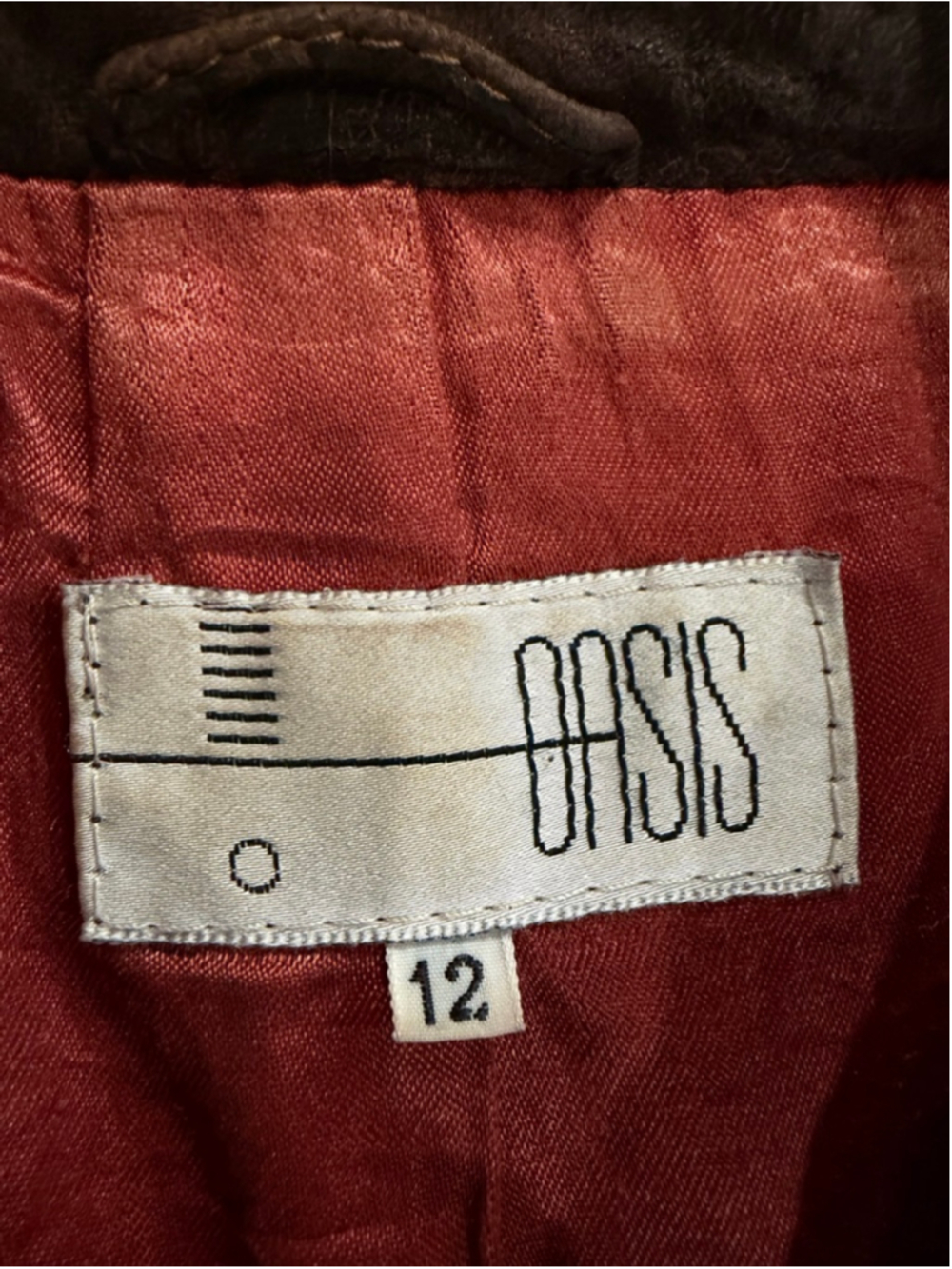 Vintage OASIS Brown Suede Leather Jacket Minimalist Western Cowboy Rancher Coat - Picture 7 of 12